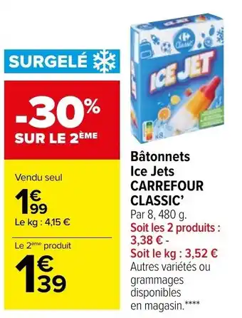 Carrefour Market Bâtonnets ice jets offre