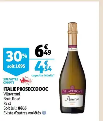 Auchan Vilaveroni italie prosecco doc offre