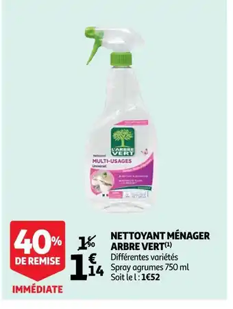 Auchan L'arbre vert nettoyant ménager offre