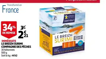 Auchan Compagnie des pêches de st malo le breizh surimi offre