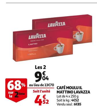 Auchan Lavazza café moulu il mattino offre