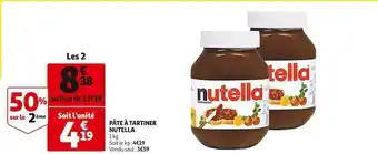 Auchan Nutella pâte à tartiner offre
