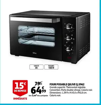 Auchan Qilive four posable q.5962 offre