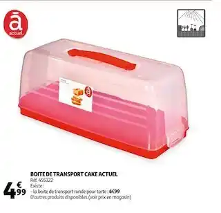 Auchan Actuel boite de transport cake offre