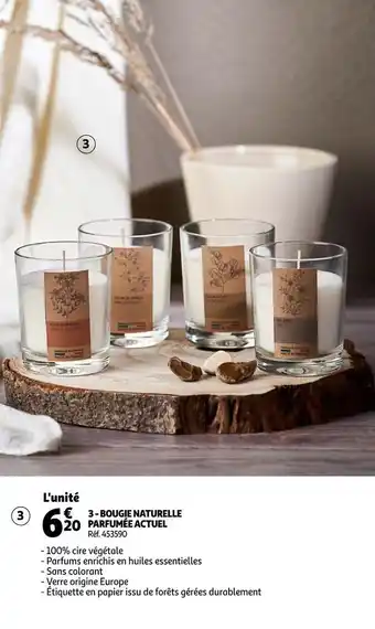 Auchan Actuel bougie naturelle parfumée offre
