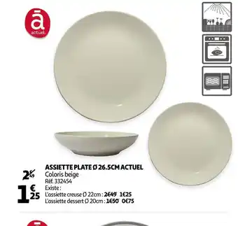 Auchan Actuel assiette plate ø 26.5cm offre