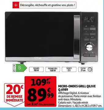 Auchan Qilive micro-ondes grill q.6989 offre