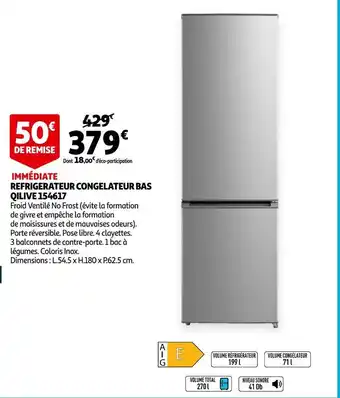 Auchan Qilive refrigerateur congelateur bas qilive 154617 offre