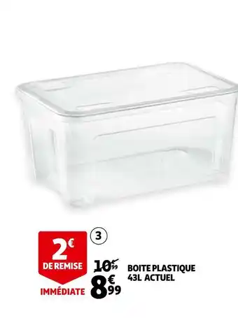 Auchan Actuel boite plastique 43l offre