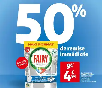Auchan Fairy capsules lave vaisselle offre