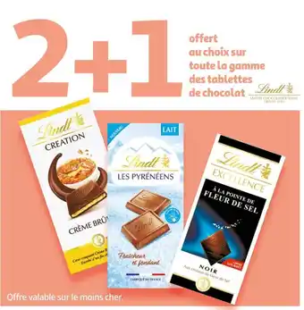 Auchan Lindt bon plan sur toute la gamme des tablettes de chocolat lindt offre