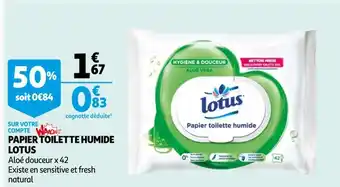 Auchan Lotus papier toilette humide offre