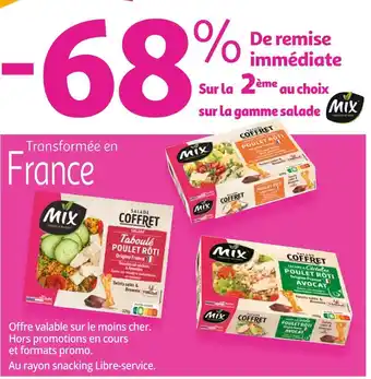 Auchan Mix bon plan sur la gamme salade de la marque mix offre