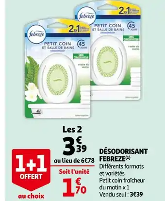 Auchan Febreze désodorisant offre