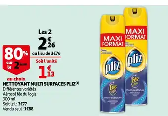 Auchan Pliz nettoyant multi surfaces offre