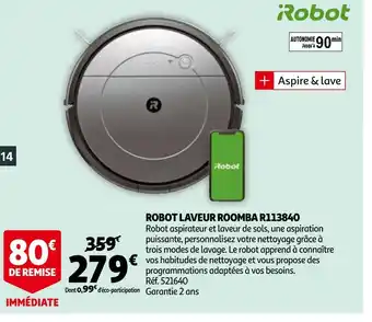 Auchan Irobot roomba robot laveur r113840 offre