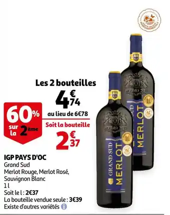 Auchan Grand sud igp pays d'oc offre
