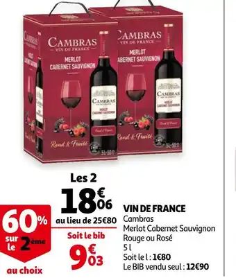 Auchan Cambras vin de france offre