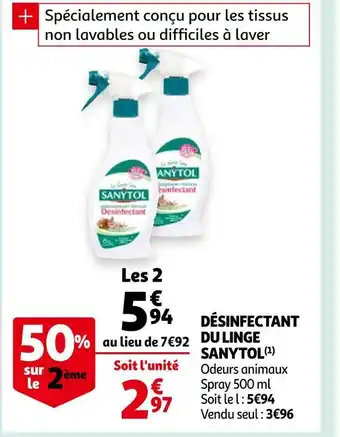 Auchan Sanytol désinfectant du linge offre
