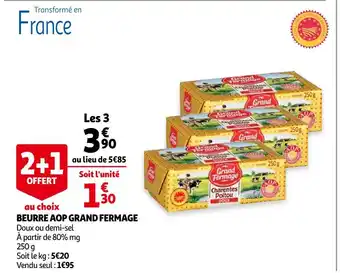 Auchan Grand fermage beurre aop offre