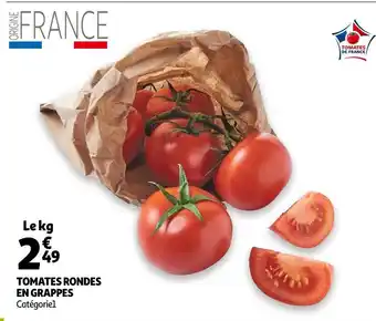 Auchan Tomates rondes en grappes offre