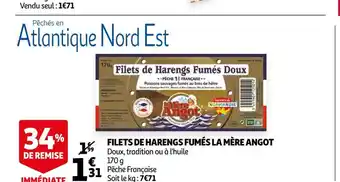Auchan La mère angot filets de harengs fumés offre