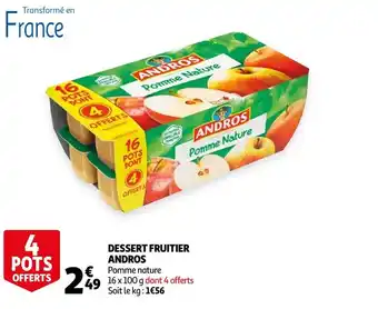 Auchan Andros dessert fruitier offre