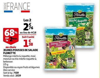 Auchan Florette jeunes pousses de salade offre