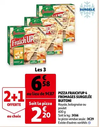 Auchan Buitoni pizza fraich'up 4 fromages surgelée offre