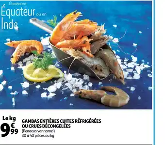 Auchan Gambas entières cuites réfrigérées ou crues décongelées offre