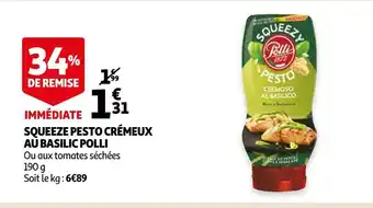 Auchan Polli squeeze pesto crémeux au basilic offre