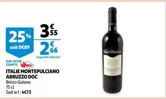 Auchan Italie montepulciano abruzzo doc offre