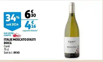 Auchan Asti italie moscato docg offre
