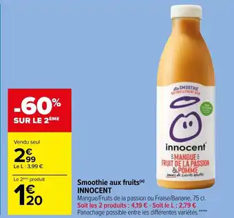 Carrefour Market Smoothie aux fruits Innocent offre