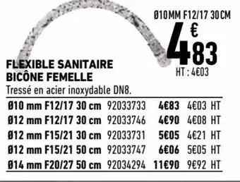Flexible sanitaire bicĂŽne femelle