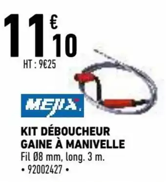 Brico Cash Kit déboucheur gaine à manivelle offre