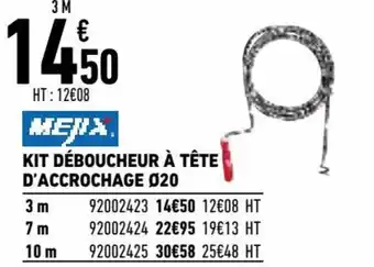 Brico Cash Kit déboucheur à tête d'accrochage o20 offre
