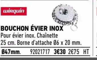 Brico Cash Bouchon évier inox offre