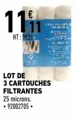 Brico Cash Lot de 3 cartouches filtrantes offre