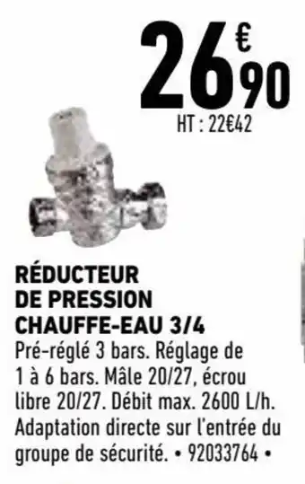 Brico Cash Réducteur de pression chauffe-eau 3/4 offre