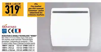 Brico Cash Radiateur à double technologie Woody offre