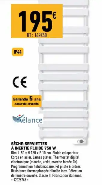 Sèche-serviettes à inertie fluide 750 W