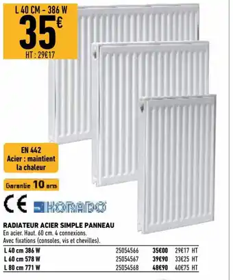 Brico Cash Radiateur acier simpe panneau offre