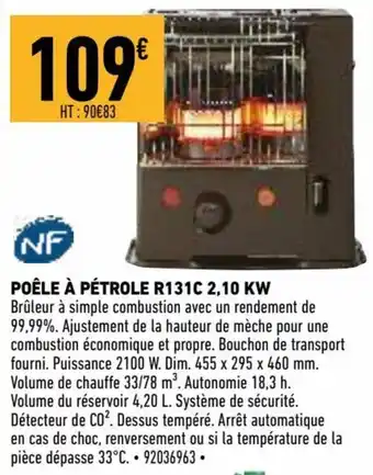 Brico Cash Poêle à pétrole R1312c 2.10 KW offre