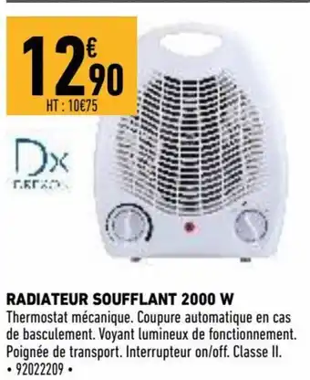 Brico Cash Radiateur soufflant 2000w offre