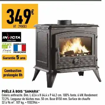 Brico Cash Poêle à bois Samara offre