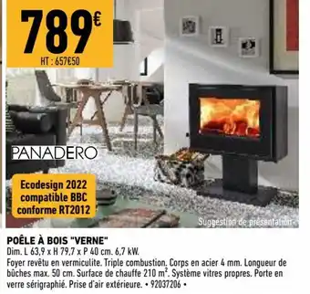 Brico Cash Poêle à bois Verne offre
