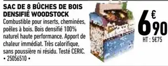 Brico Cash Sac de 8 bûches de bois densifié woodstock offre