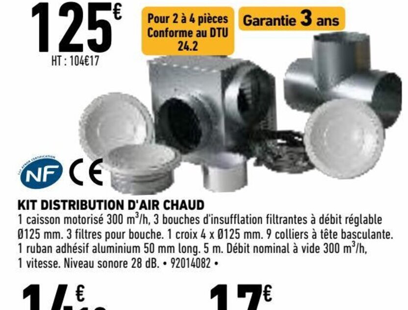 Promo Kit Distribution d'Air Chaud chez Brico Cash