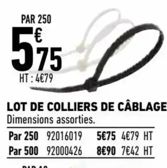 Brico Cash Lot de Colliers de Câblage offre